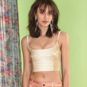 faux croc crop top from Mia Vesper